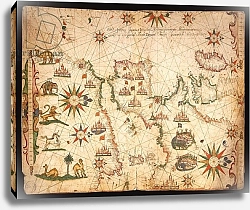 Постер Прунс Пьетро (карты) The Atlantic coasts of Europe and the Western Mediterranean, from a nautical atlas, 1651