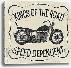 Постер Винтажная эмблема с мотоциклом