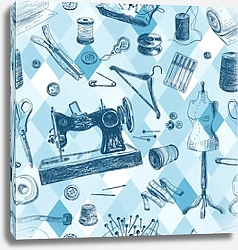 Постер Инструменты швейной мастерской
