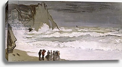 Постер Моне Клод (Claude Monet) Rough Sea at Etretat, 1868-69