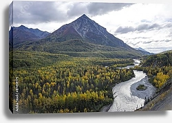 Постер США. In Distance/ Fall color in Alaska