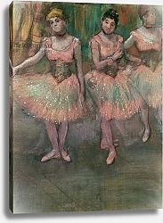Постер Дега Эдгар (Edgar Degas) Dancers wearing salmon coloured skirts