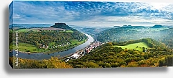 Постер Вид со смотровой площадки Бастай в Саксонской Швейцарии