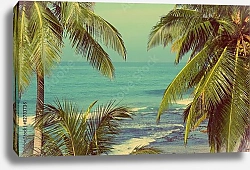Постер Морской пейзаж с пальмами