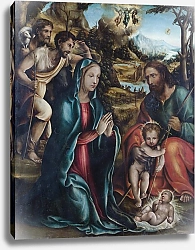 Постер Неизвестен Рождение с младенцем-Крестителем и пастухами