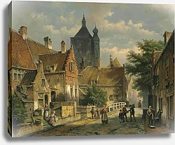 Постер Villagers On A Sunlit Dutch Street