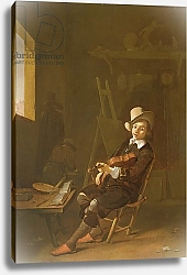 Постер Лингельбах Иоханнес Self Portrait of the Artist Playing a Violin