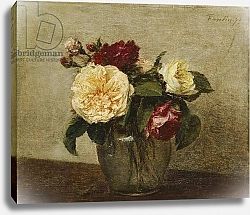 Постер Фантен-Латур Анри Red and Yellow Roses, 1879
