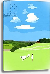 Постер Хируёки Исутзу (совр) Prairie and sheep