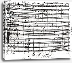 Постер Моцарт Вольфганг Ms.1548 Overture of the opera 'Don Giovanni'