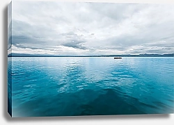 Постер Гребцы в лодке на озере