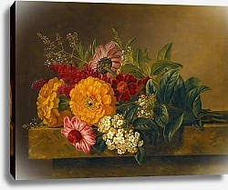 Постер Дженсен Йоханн Flowers In A Vase On A Marble Tabletop