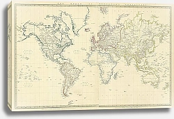 Постер Карта мира в проекции Меркатора, 1843 г. 1