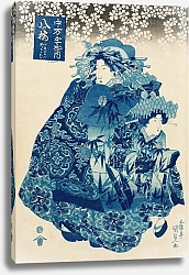 Постер Утагава Кунисада Yatsuhashi of the Naka-Manjiya, kamuro Wakaba and Yayoi