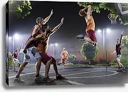 Постер Баскетбольный матч на свежем воздухе