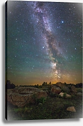 Постер Млечный путь над камнями