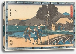 Постер Утагава Хирошиге (яп) Three Ronin on Road