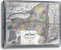 Постер Map of the state of New York, 1850
