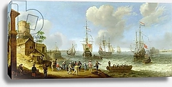 Постер Виллартс Адам Dutch Warships in an Estuary