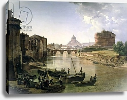 Постер Щедрин Сильвестр New Rome with the Castel Sant'Angelo, 1825 (oil on canvas