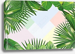 Постер Рамка тропических листьев