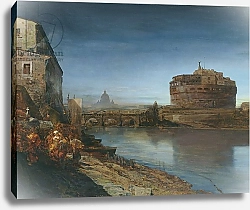Постер Ахенбах Освальд Castel Sant' Angelo at Dusk, 1882