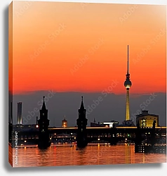 Постер Берлин. Германия. Ночная панорама