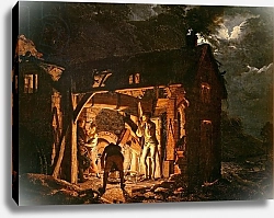 Постер Райт Джозеф The Iron Forge Viewed from Without, c.1770s