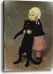 Постер Стейнлен Теофиль A Small Girl with a Cat, 1889