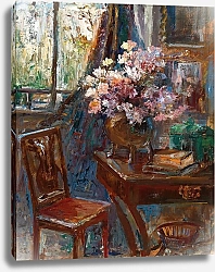 Постер Литтроу Леонтин Interior with Flowers by the Window