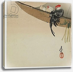 Постер Дзэсин Сибата Chickens roosting on a sail, Meiji era, late 19th century