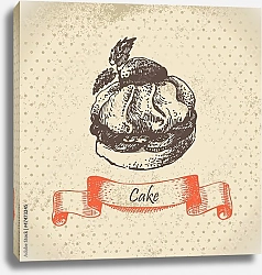 Постер Иллюстрация с пирожным