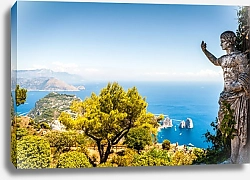 Постер Италия, Капри, остров в Средиземном море. 