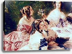 Постер Винтерхальтер Франсуа Empress Eugenie and her Ladies in Waiting, detail, 1855 2