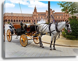 Постер Повозка с лошадью на улице Севильи, Испания