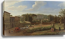 Постер Виттель Гаспар A view of the Villa Aldobrandini from the Piazza Municipale at Frascati