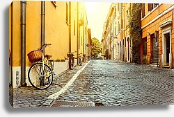 Постер Италия, Рим. Улица старого города с велосипедами