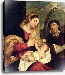 Постер Тициан (Tiziano Vecellio) Madonna and Child with SS. Stephen, Jerome and Maurice
