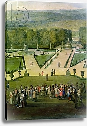 Постер Аллегрен Этьен Promenade of Louis XIV by the Parterre du Nord, detail of Louis and his entourage, c.1688