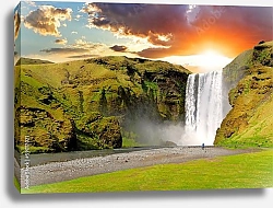Постер Исландия. Водопад Скоугафосс