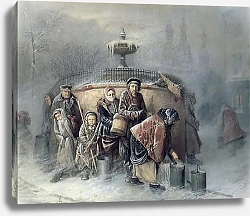 Постер Перов Василий Очередные у бассейна. 1865