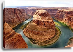 Постер Река-подкова Хорсшу-Бенд в каньоне