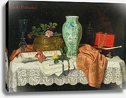 Постер Фридландер Камилла A Still Life with Music Sheets, a Jewellery Box and an Asian Vase