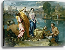 Постер Пуссен Никола (Nicolas Poussin) The Finding of Moses, 1638