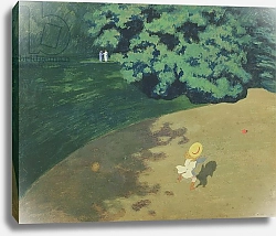 Постер Валлоттон Феликс The Balloon or Corner of a Park with a Child Playing with a Balloon, 1899