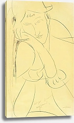 Постер Модильяни Амедео (Amedeo Modigliani) Женщина, опирающаю голову на руки