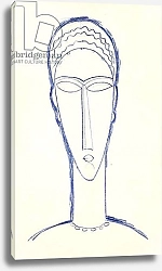 Постер Модильяни Амедео (Amedeo Modigliani) Study for a Head for a Sculpture, c.1911
