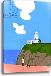 Постер Хируёки Исутзу (совр) Lighthouse, dog and boys.