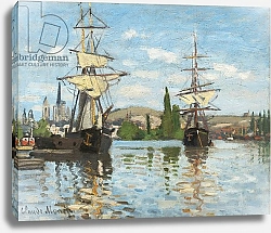Постер Моне Клод (Claude Monet) Ships Riding on the Seine at Rouen, 1872- 73