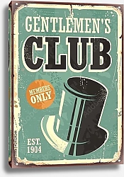 Постер Клуб джентельменов, ретро плакат